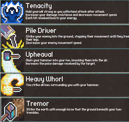 Screenshot of hammer skills