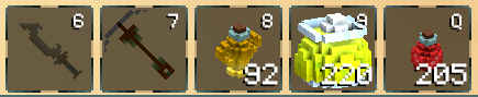 Screenshot of the hotbar